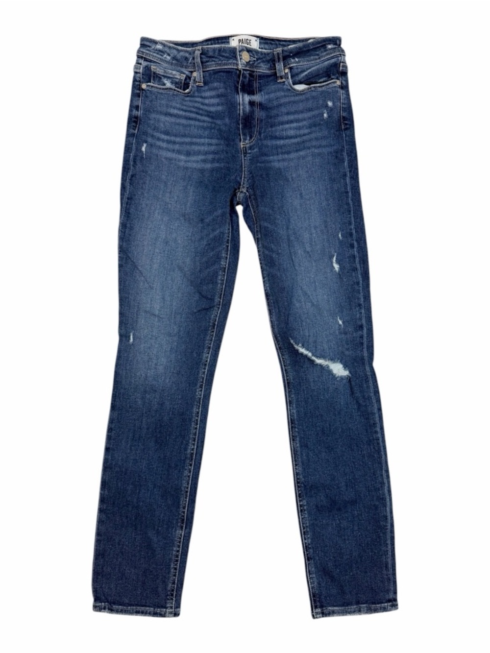 PAIGE Women's Hoxton Ankle Skinny Jean‎ Roadie Destructed Color 28